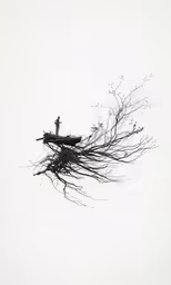 a black and white photo of a man in the water