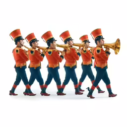 a group of people in costume playing music instruments