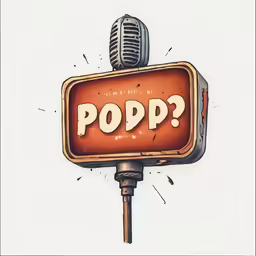 an old microphone and a sign that says popp?