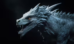 an image of a white dragon in the dark