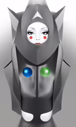the head and neck of a woman in a costume