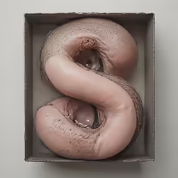 two donuts that are placed in a box