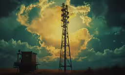 a tall tower with an antenna on top of it