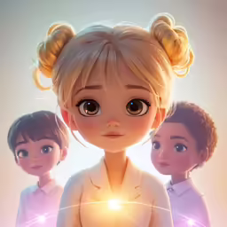 a little kid is surrounded by four little babies