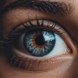 a closeup view of a human eye