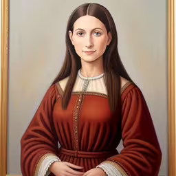 there is a picture of a woman in red