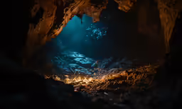 a dark tunnel filled with lots of bright light