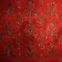 an image of a red wallpaper with many flowers