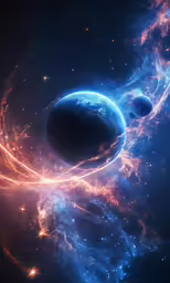 an artistic view of a planet from space