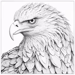 an eagle looking forward with a big beak