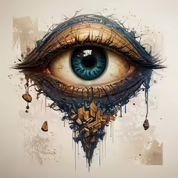 there is an eye painted with a lot of paint