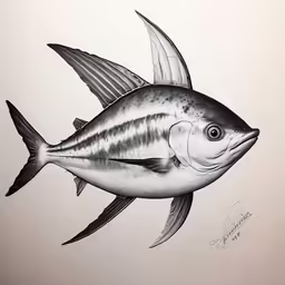 drawing - striped fish with long claws by lee hasbrown