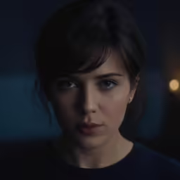 a close - up of a person with a serious look