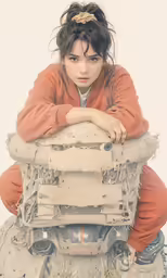 a person sitting on top of a machine