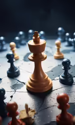 a couple of pieces of chess are shown