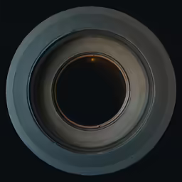 a circular object that is very dark in the dark