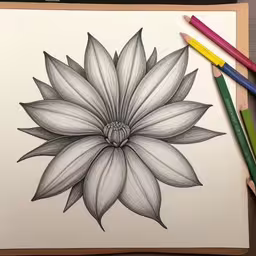 this is a drawing of a flower i think thats pencil in it,a drawing of a white flower in black and white