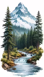 a river in the middle of a wooded area with tall trees