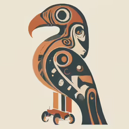 a picture of a bird in black, red, and orange