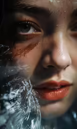 the girl is looking over her shoulder and holding a knife in one hand
