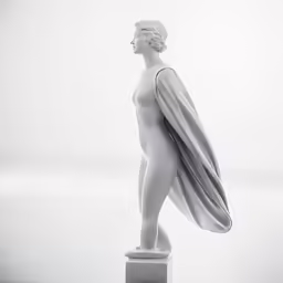there is a statue of a woman in an empty space