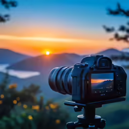 a camera that is sitting on a tripod