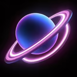 the glowing saturn is shown in the dark