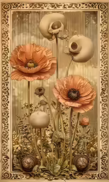 four flowers with a lot of skulls on top