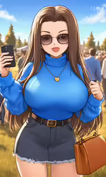 an animated cartoon of a woman using her cell phone