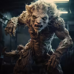 a creepy looking creature that is running through the room