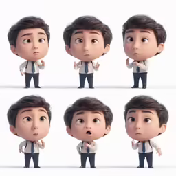 a man with multiple expressions making various gestures