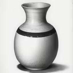 a black and white image of a vase