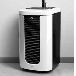 the new air purifier from air canada is available in both white and black colors