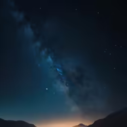 two canoes under the stars on the horizon of the sea