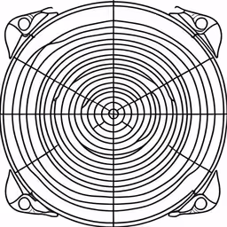 a spiral like structure is shown with lines and dots,a circular pattern with four holes,the center of a round, circular pattern that has four small circles,an image of a circle with circles in it,the diagram shows an optical circle that is used in this work