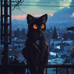 a cat is standing on top of a balcony