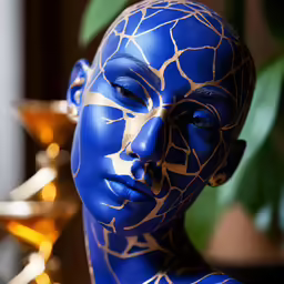 there is a woman with face paint that looks like giraffes