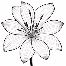 black and white drawing of a flower,a beautiful flower on a white background