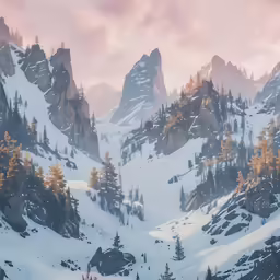 a group of mountains with trees on them