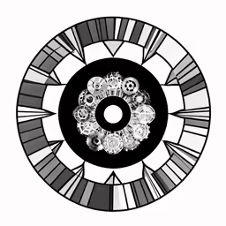 a circular art piece with several circles around it