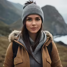 a person that is wearing a jacket and hat