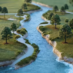 the toy model of a river flowing through a landscape
