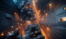 a very tall building with a number of lights