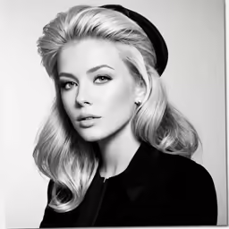 the beautiful blonde girl with long hair