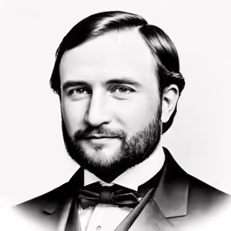 a man in a tuxedo looking into the camera