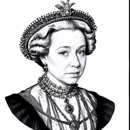a vintage photo of queen elizabeth of england wearing pearls