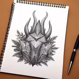an image of an animal head drawn on paper