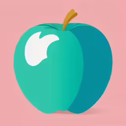 a big green apple that is cut into pieces