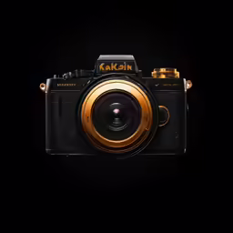 an old fashioned camera on a black background