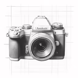 an image of a camera in pencil